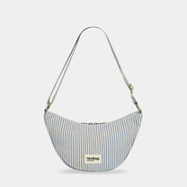 Hindbag - ANDREA Umhängetasche • Feine Streifen Blau - ROSA ECK