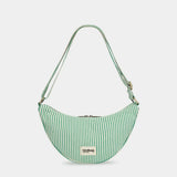 Hindbag - ANDREA Umhängetasche • Feine Streifen Grün - ROSA ECK