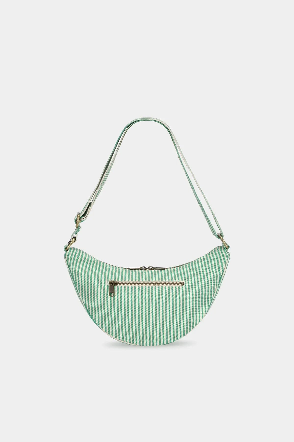 Hindbag - ANDREA Umhängetasche • Feine Streifen Grün - ROSA ECK