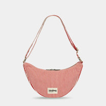 Hindbag - ANDREA Umhängetasche • Feine Streifen Rot - ROSA ECK