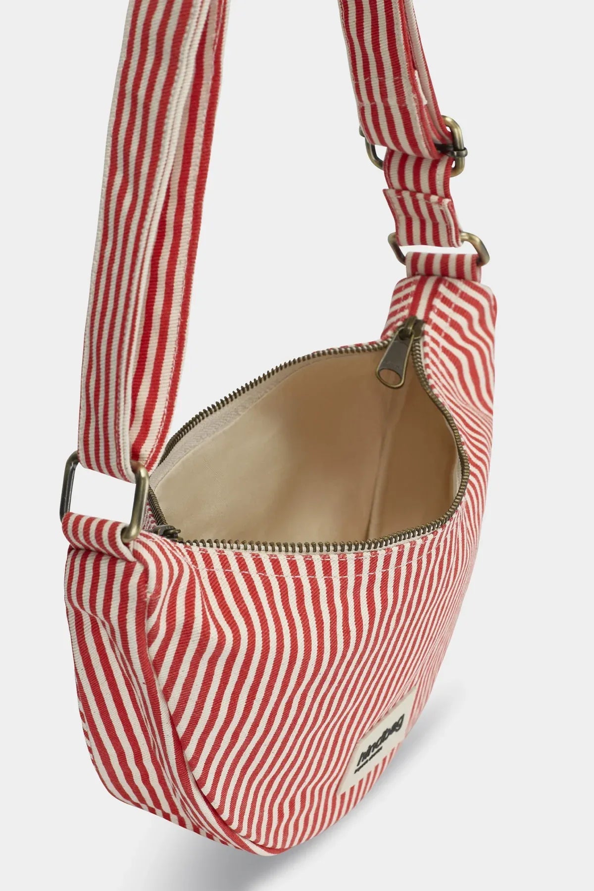 Hindbag - ANDREA Umhängetasche • Feine Streifen Rot - ROSA ECK