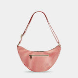 Hindbag - ANDREA Umhängetasche • Feine Streifen Rot - ROSA ECK