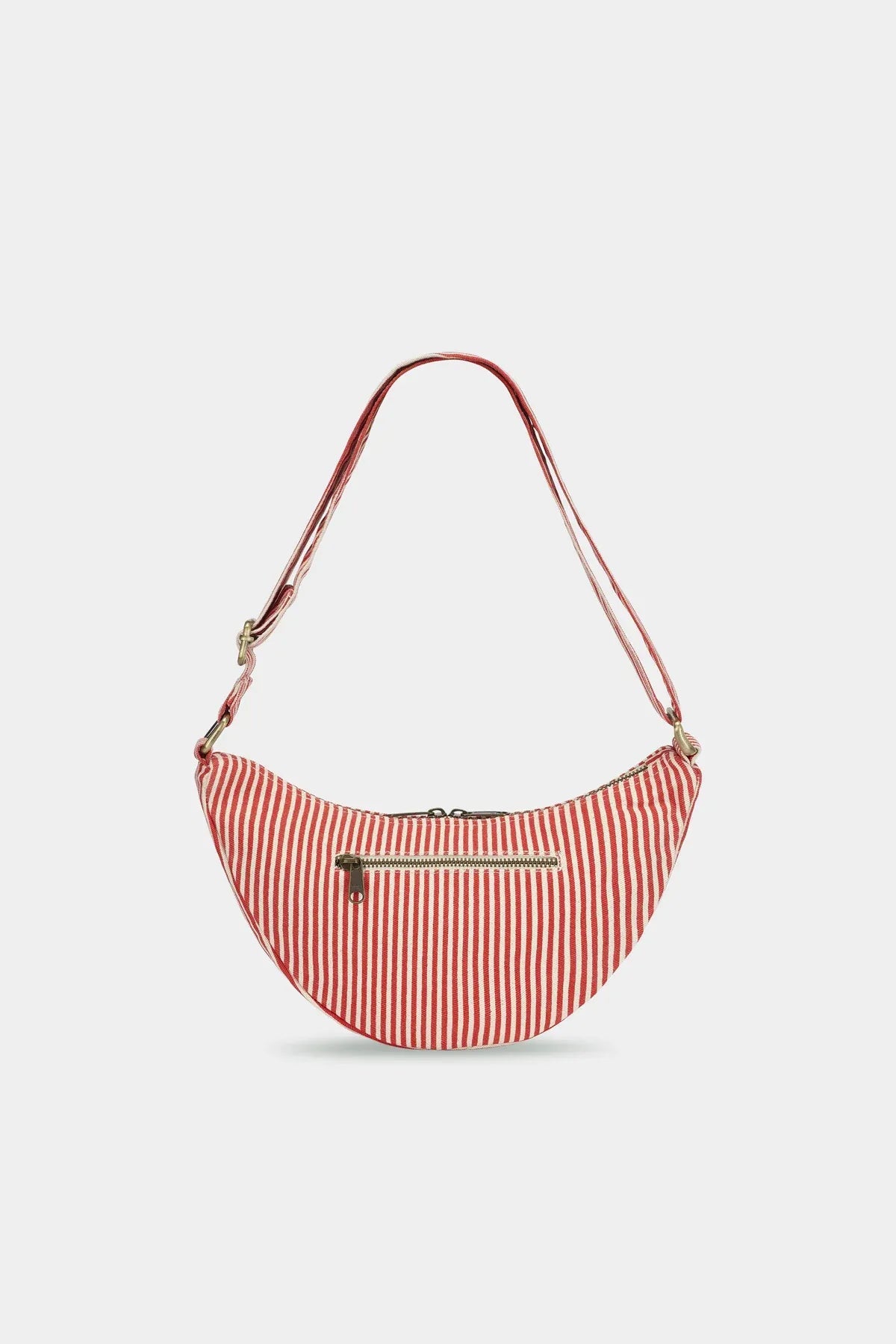 Hindbag - ANDREA Umhängetasche • Feine Streifen Rot - ROSA ECK