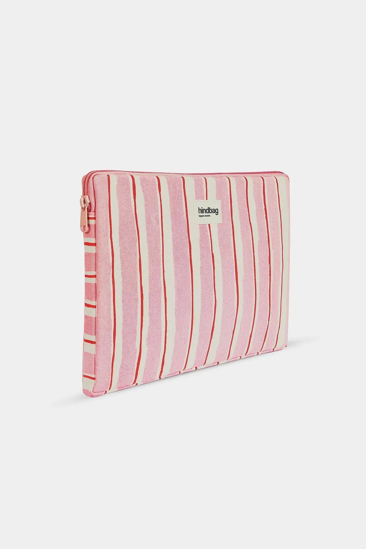 Hindbag - AVA Laptophülle • Breite Streifen Rosa/Rot - ROSA ECK