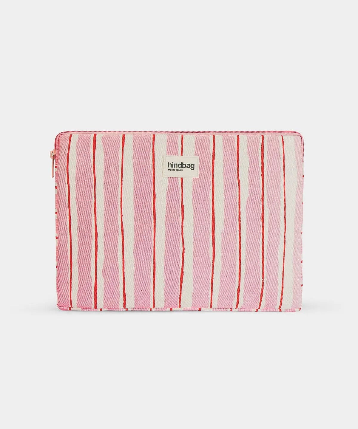Hindbag - AVA Laptophülle • Breite Streifen Rosa/Rot - ROSA ECK