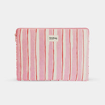 Hindbag - AVA Laptophülle • Breite Streifen Rosa/Rot - ROSA ECK