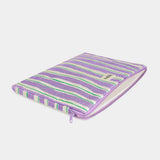 Hindbag - AVA Laptophülle • Breite Streifen Violet/Grün - ROSA ECK