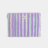 Hindbag - AVA Laptophülle • Breite Streifen Violet/Grün - ROSA ECK