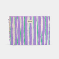 Hindbag - AVA Laptophülle • Breite Streifen Violet/Grün - ROSA ECK