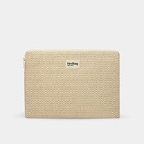 Hindbag - AVA Laptophülle • Geflochten Naturweiß - ROSA ECK