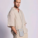 Hindbag - BILL Handytasche • Feine Streifen Blau - ROSA ECK