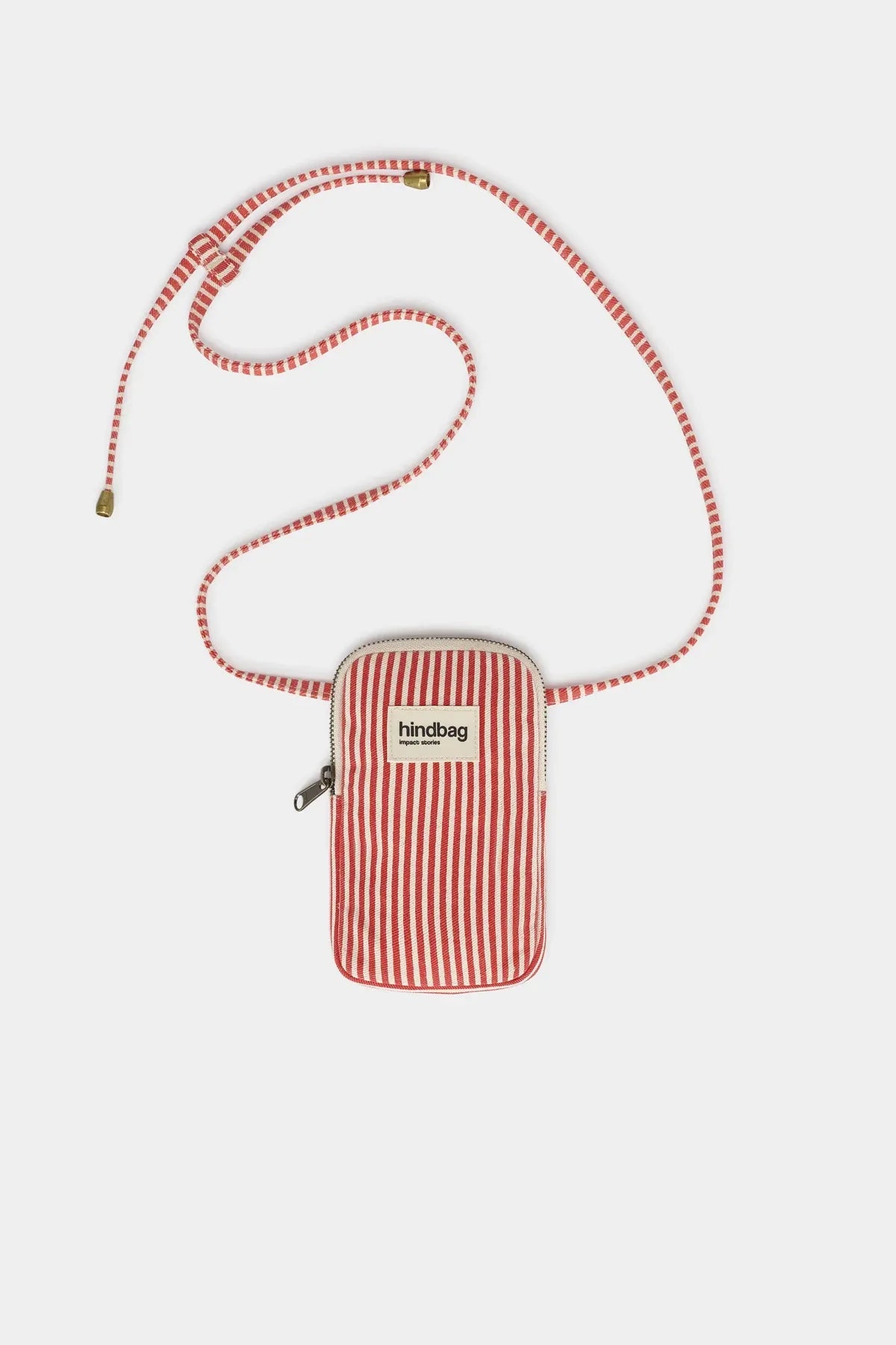 Hindbag - BILL Handytasche • Feine Streifen Rot - ROSA ECK