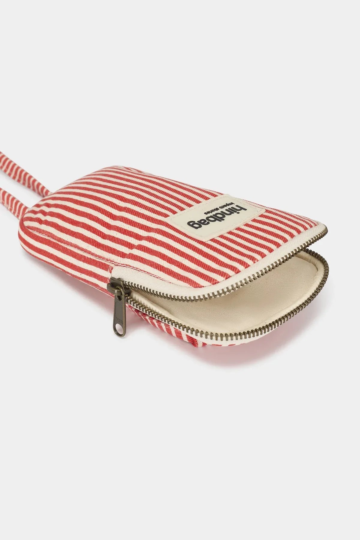 Hindbag - BILL Handytasche • Feine Streifen Rot - ROSA ECK