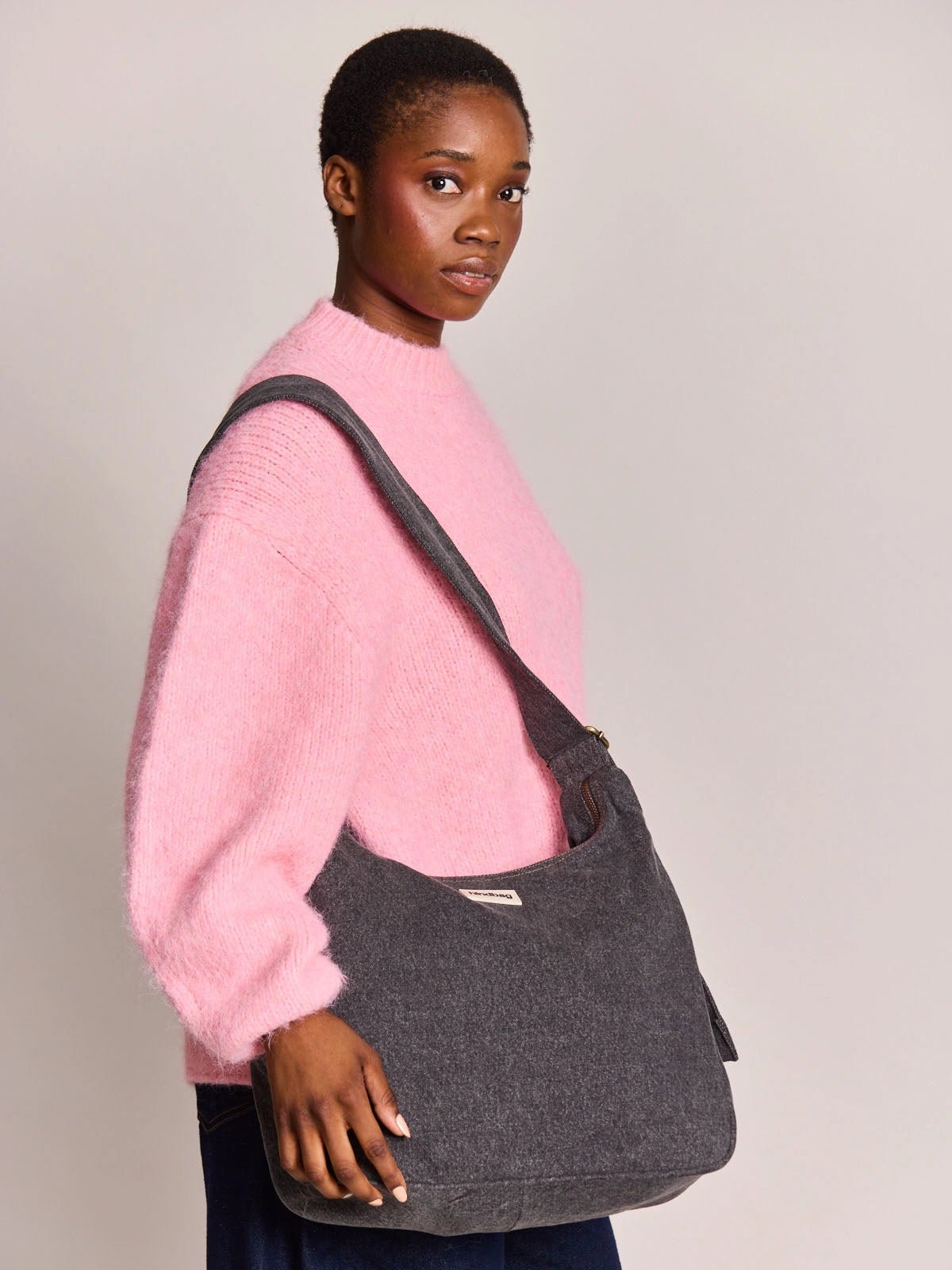 Hindbag - CLAIRE Hobo-Tasche • Denim Dunkelgrau - ROSA ECK