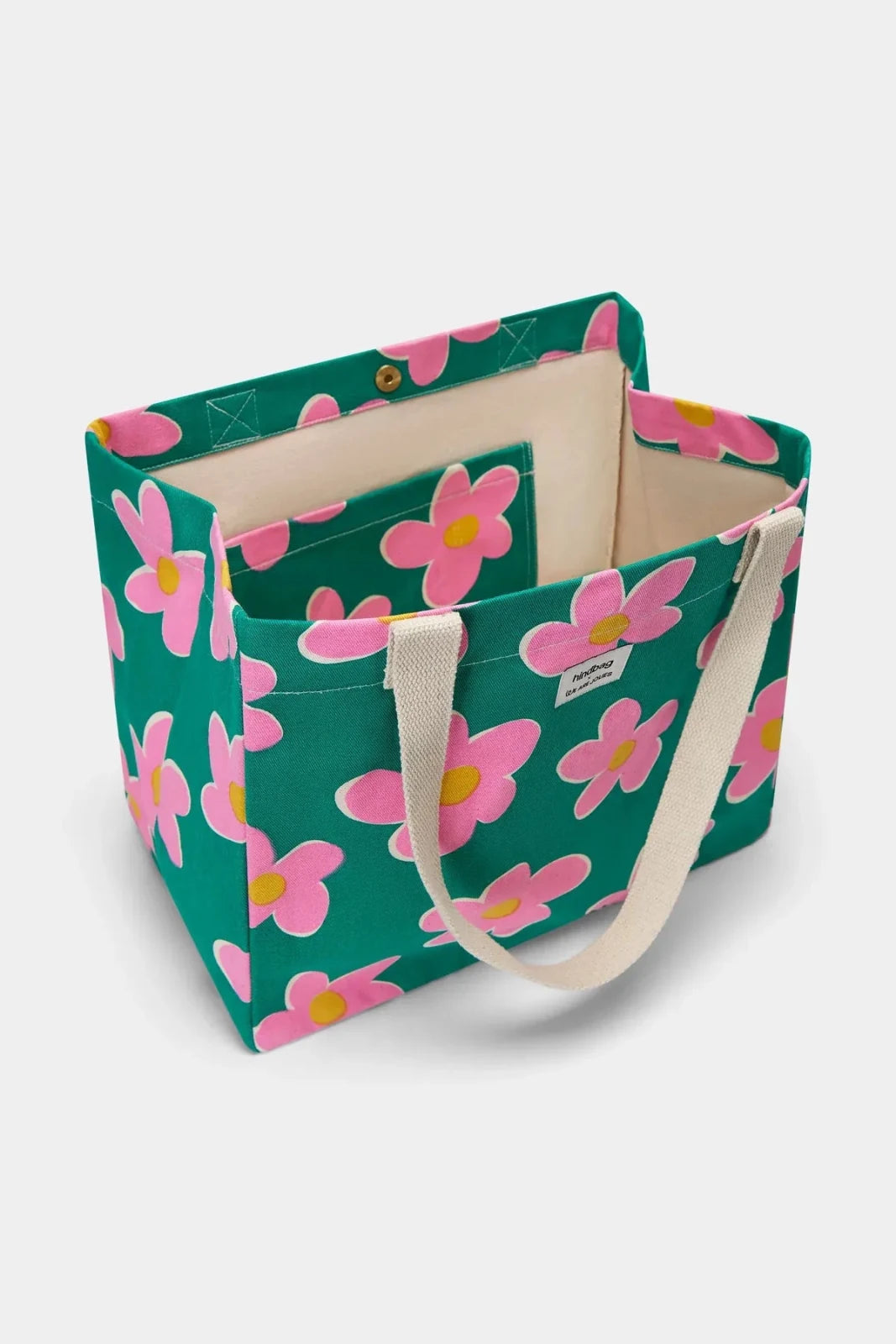 Hindbag - CLAUDE Einkaufstasche • Big Flowers - ROSA ECK