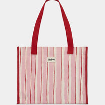 Hindbag - CLAUDE Einkaufstasche • Breite Streifen Rosa/Rot - ROSA ECK