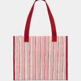 Hindbag - CLAUDE Einkaufstasche • Breite Streifen Rosa/Rot - ROSA ECK