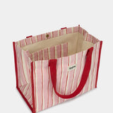 Hindbag - CLAUDE Einkaufstasche • Breite Streifen Rosa/Rot - ROSA ECK
