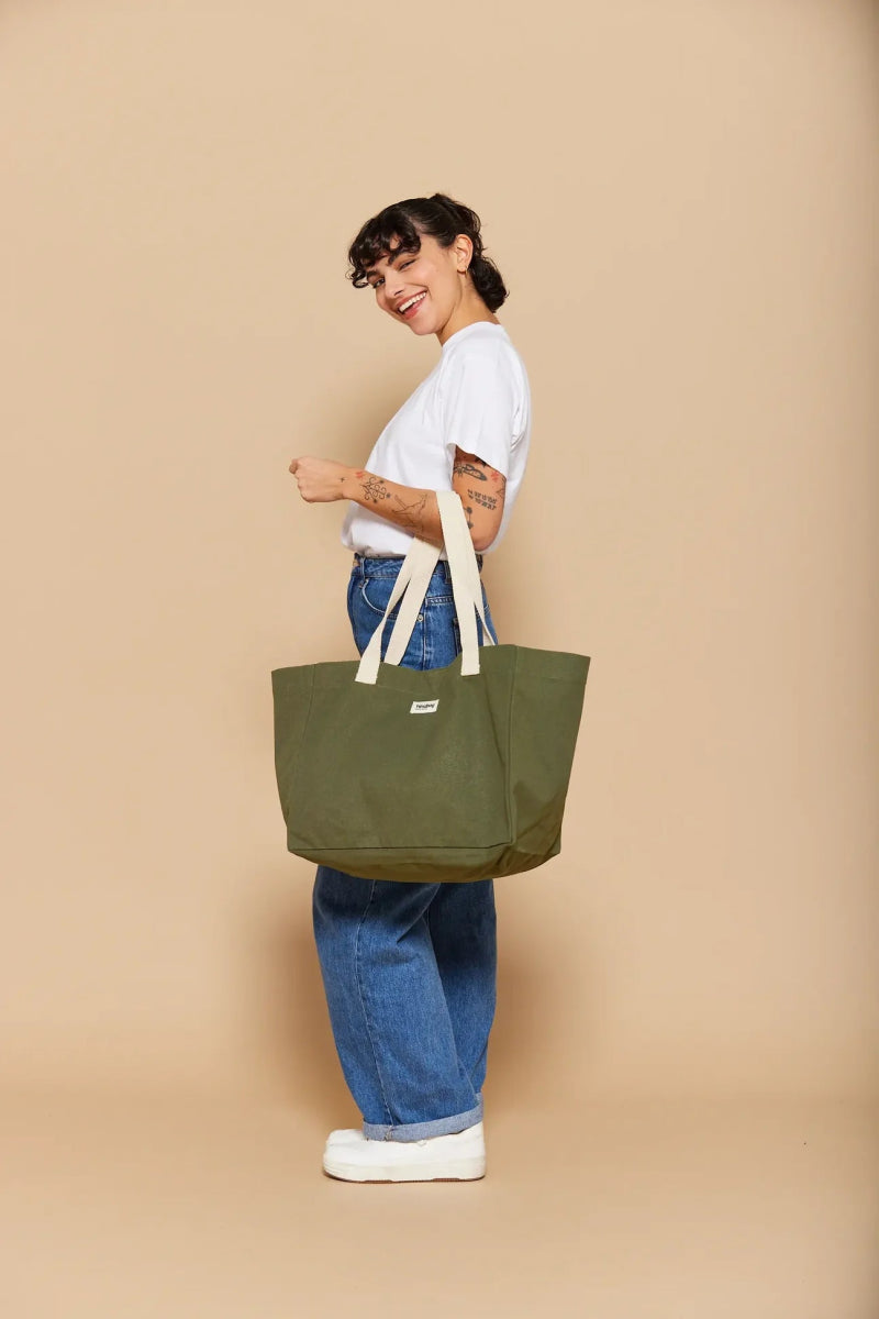 Hindbag - CLAUDE Einkaufstasche Olivgrün - ROSA ECK - Olive, ,
