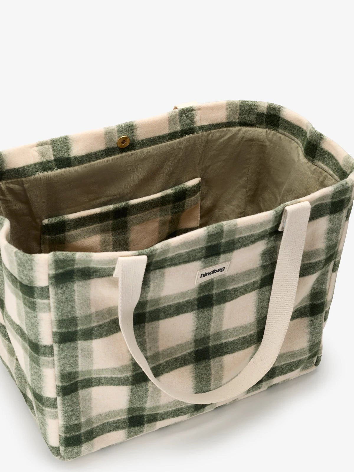Hindbag - CLAUDE Einkaufstasche • Tartan Grün - ROSA ECK