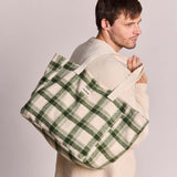 Hindbag - CLAUDE Einkaufstasche • Tartan Grün - ROSA ECK