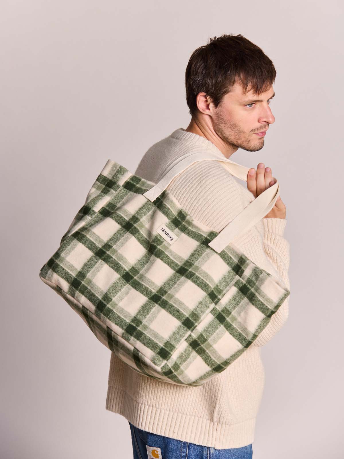 Hindbag - CLAUDE Einkaufstasche • Tartan Grün - ROSA ECK