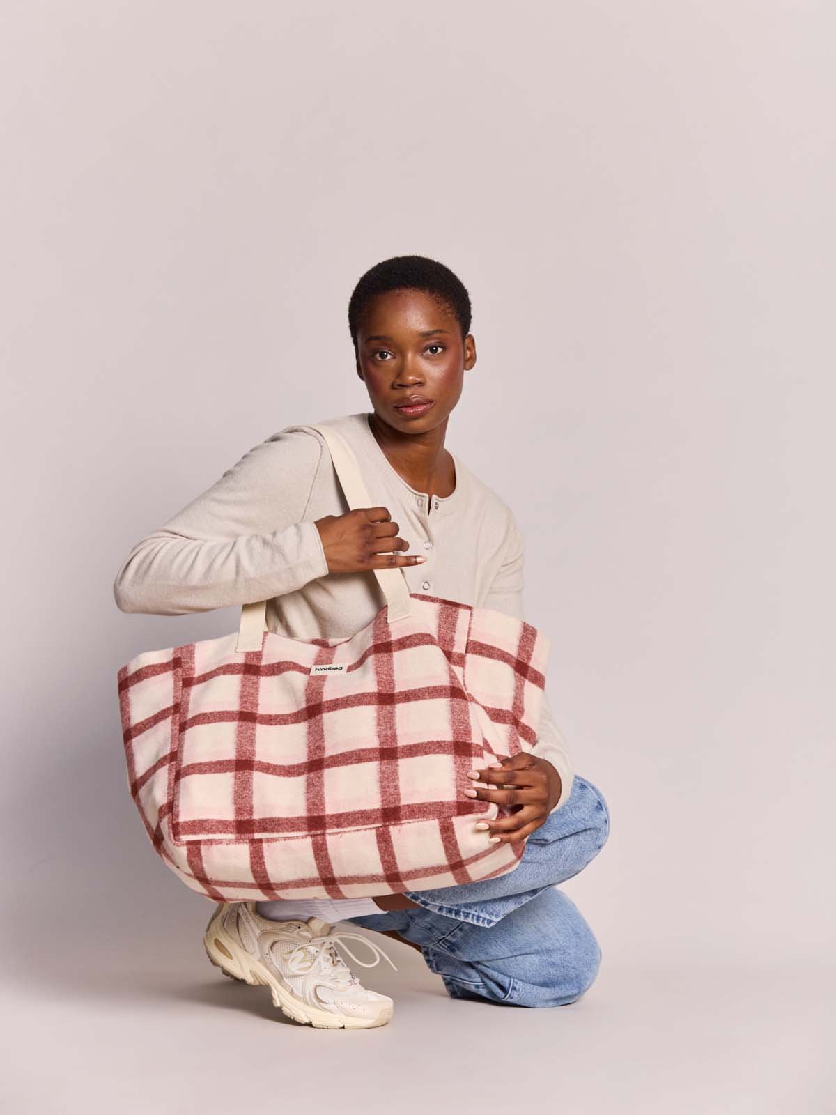 Hindbag - CLAUDE Einkaufstasche • Tartan Rosa - ROSA ECK