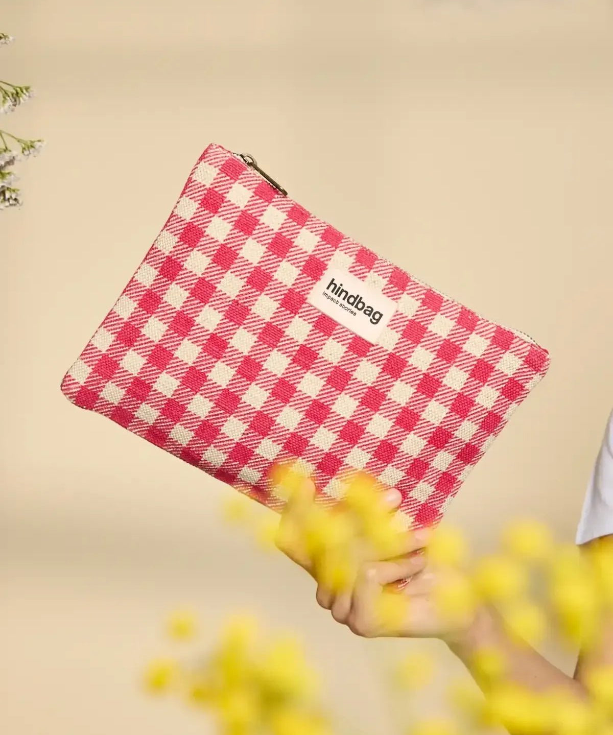 Hindbag - EMA Handtasche | Rosa Karomuster - Beutel - ROSA ECK Concept Store