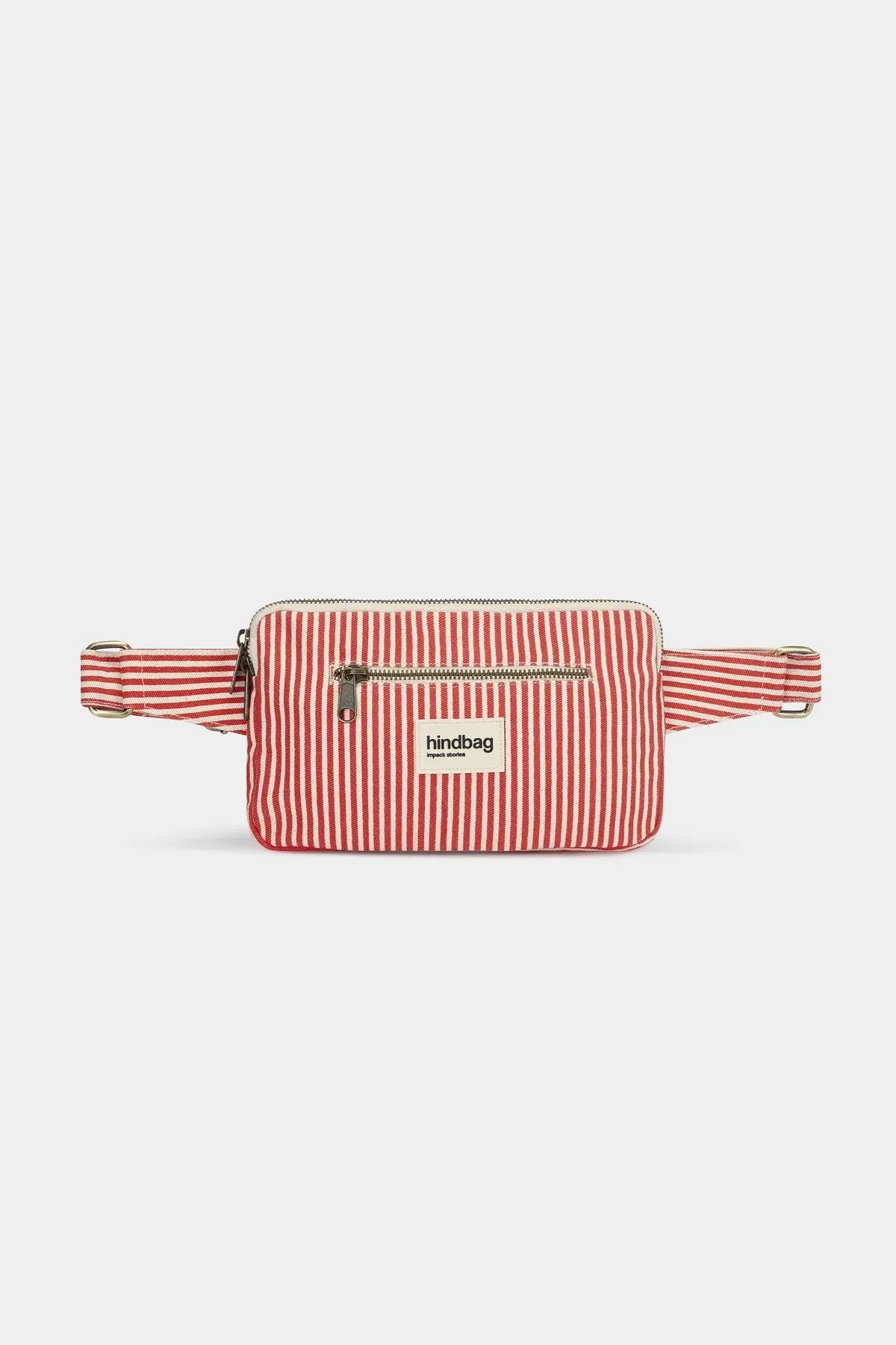 Hindbag - HARRY Bauchtasche • Feine Streifen Rot - ROSA ECK