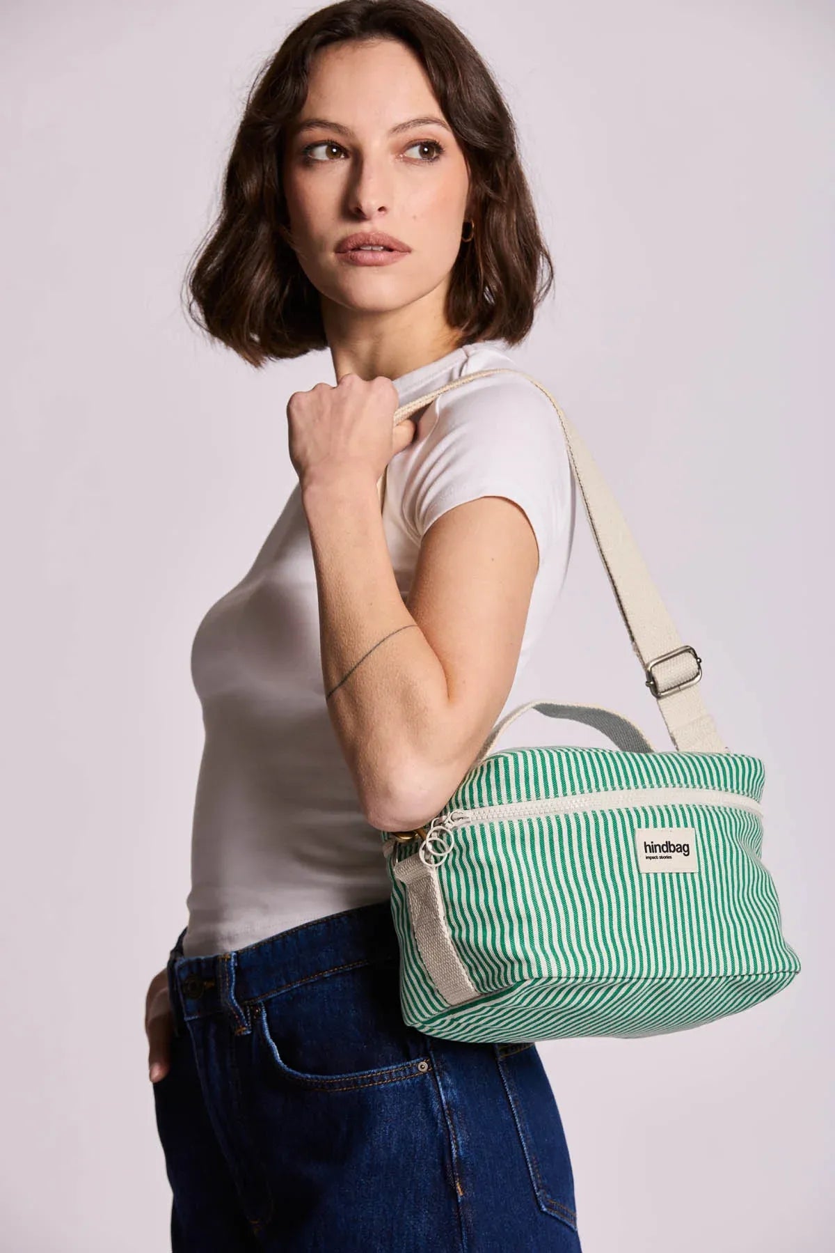 Hindbag - IGOR Kühltasche • Feine Streifen Grün - ROSA ECK