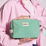 Hindbag - LEON Kulturbeutel • Feine Streifen Grün - ROSA ECK