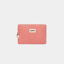 Hindbag - LEON Kulturbeutel • Feine Streifen Rot - ROSA ECK