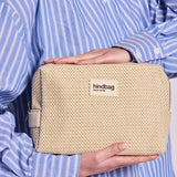 Hindbag - LEON Kulturbeutel • Geflochten Naturweiß - ROSA ECK