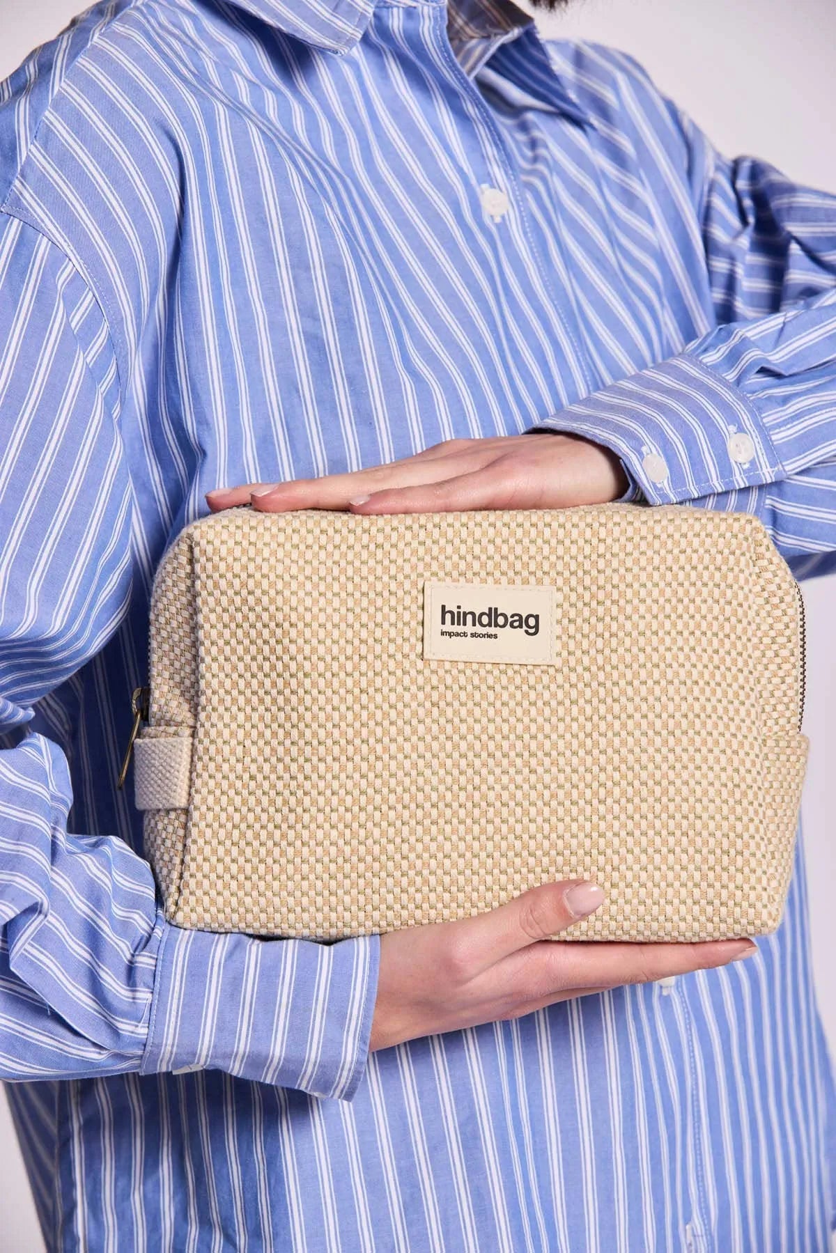 Hindbag - LEON Kulturbeutel • Geflochten Naturweiß - ROSA ECK