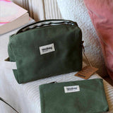 Hindbag - LEON Kulturbeutel/Kosmetiktasche Olivgrün - ROSA ECK - Olive, ,