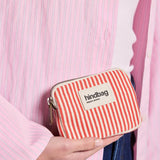 Hindbag - LILI Geldbeutel • Feine Streifen Rot - ROSA ECK