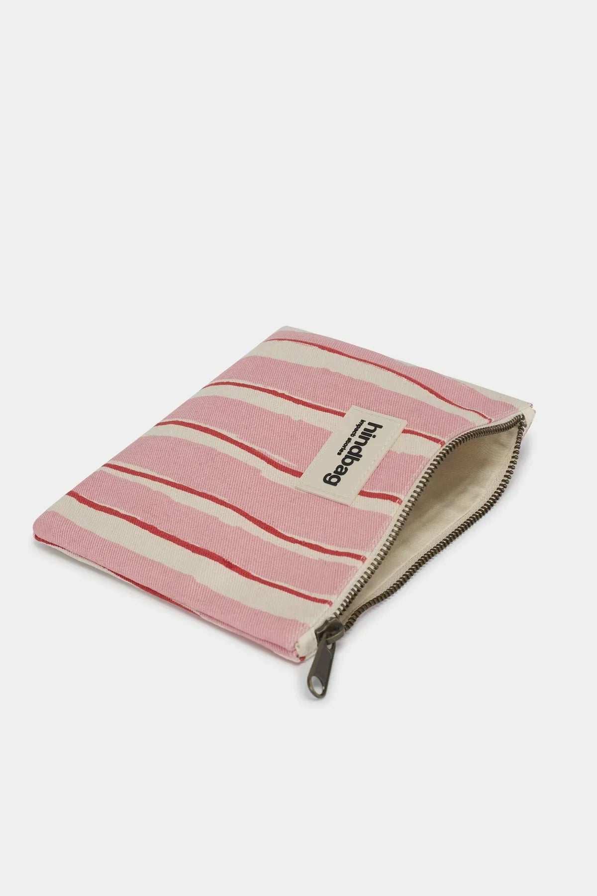 Hindbag - LOU Etuis/Mäppchen • Breite Streifen Rosa/Rot - ROSA ECK
