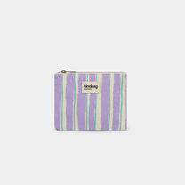 Hindbag - LOU Etuis/Mäppchen • Breite Streifen Violet/Grün - ROSA ECK