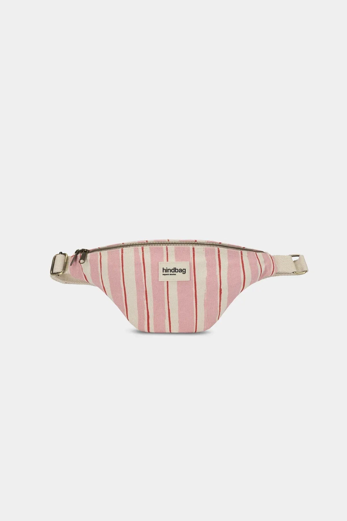 Hindbag - OLIVIA Bauchtasche • Breite Streifen Rosa/Rot - ROSA ECK