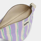 Hindbag - OLIVIA Bauchtasche • Breite Streifen Violet/Grün - ROSA ECK