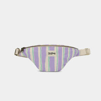 Hindbag - OLIVIA Bauchtasche • Breite Streifen Violet/Grün - ROSA ECK