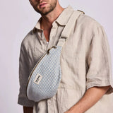 Hindbag - OLIVIA Bauchtasche • Feine Streifen Blau - ROSA ECK