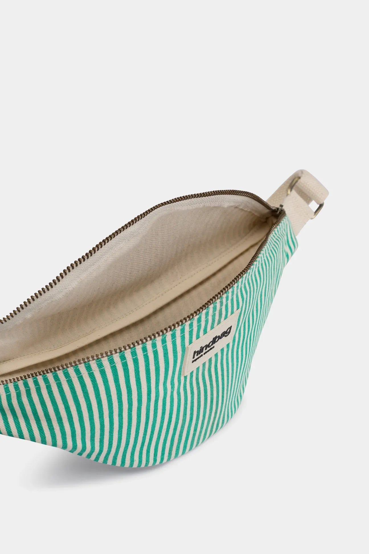 Hindbag - OLIVIA Bauchtasche • Feine Streifen Grün - ROSA ECK