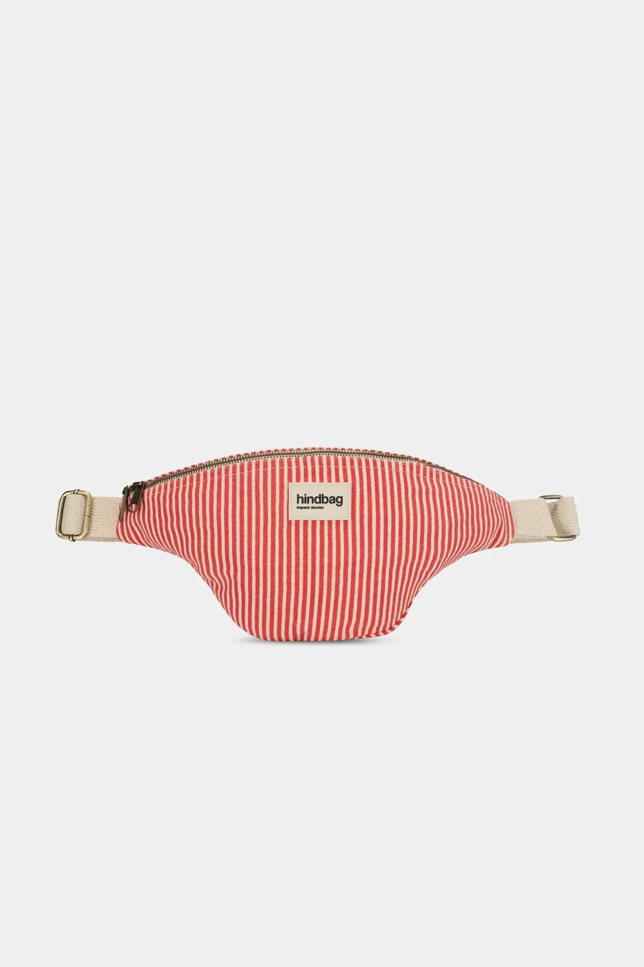 Hindbag - OLIVIA Bauchtasche • Feine Streifen Rot - ROSA ECK