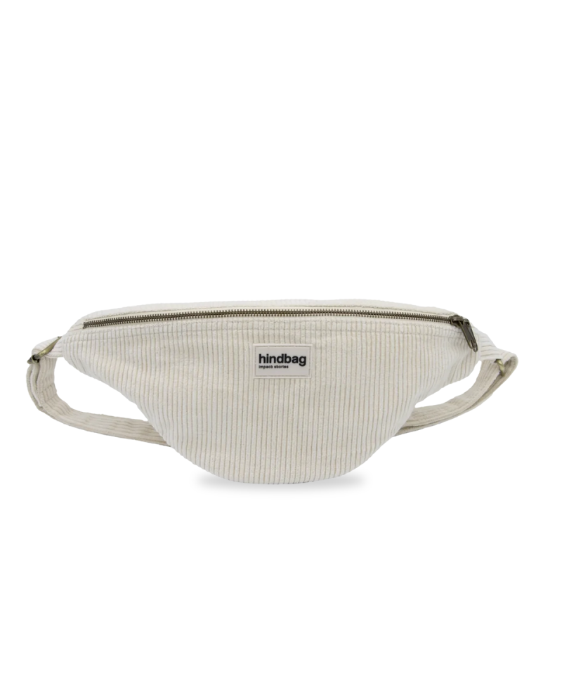 Hindbag - SASHA Bauchtasche | Velours Cord Weiß - ROSA ECK - Weiß, ,