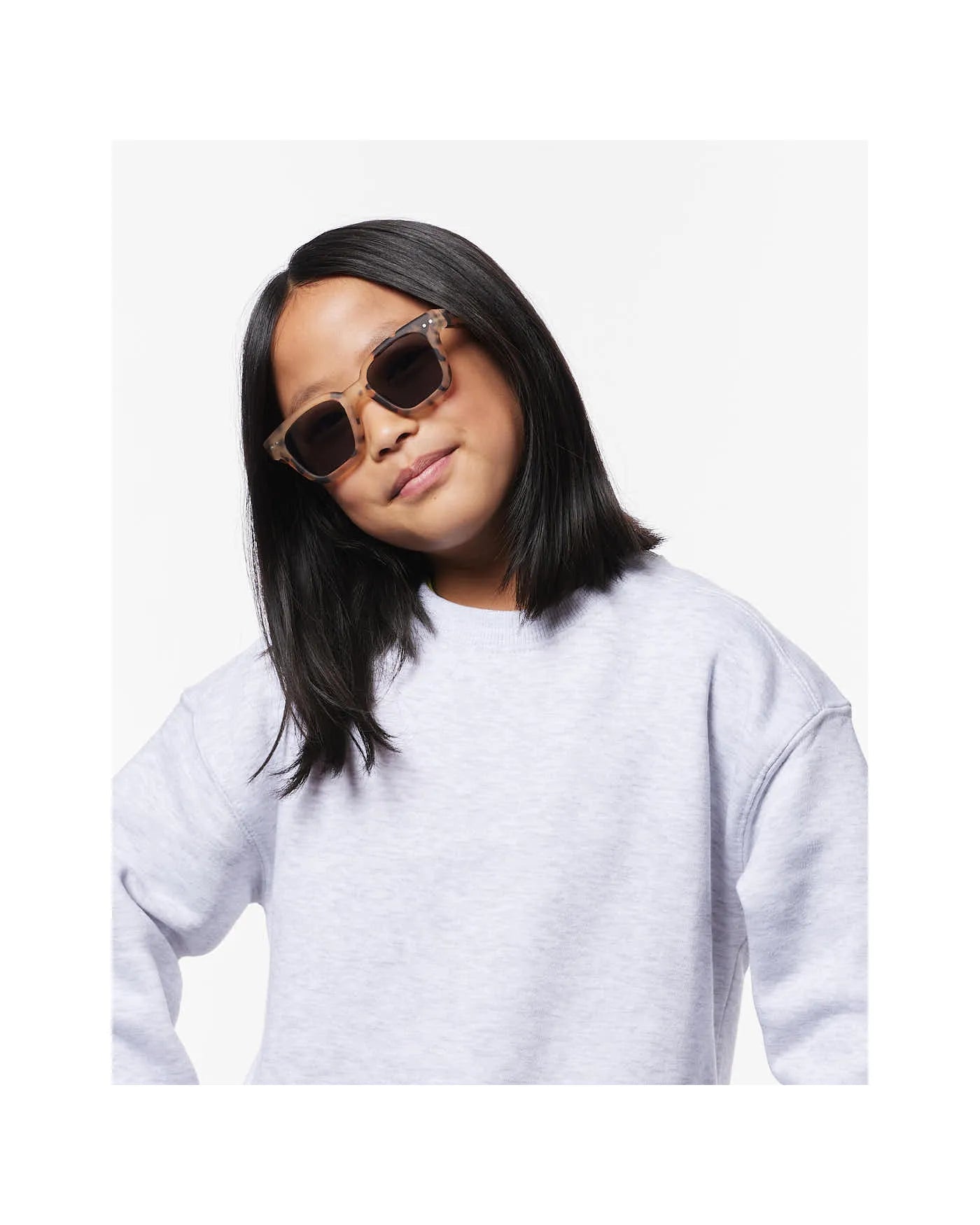 IZIPIZI - road JUNIOR Sonnenbrille (7–11 Jahre) • Light Tortoise - ROSA ECK