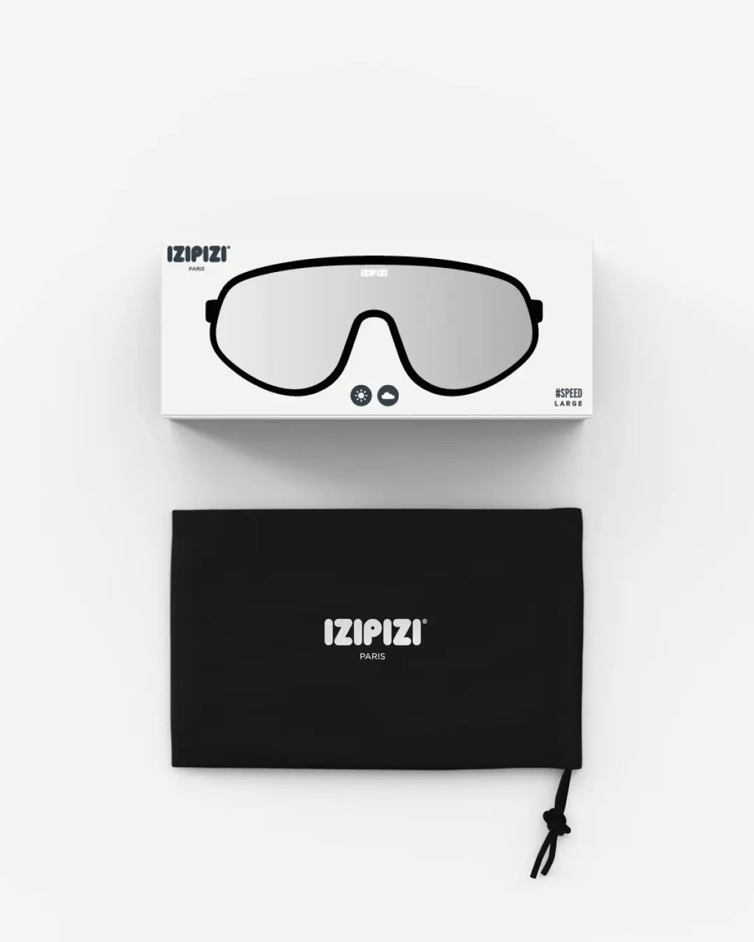 IZIPIZI - SPEED Fahrradbrille • Black All Weather - ROSA ECK