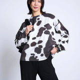 JAN 'N JUNE - CAMIA Oversized-Longsleeve • Cow Print - ROSA ECK