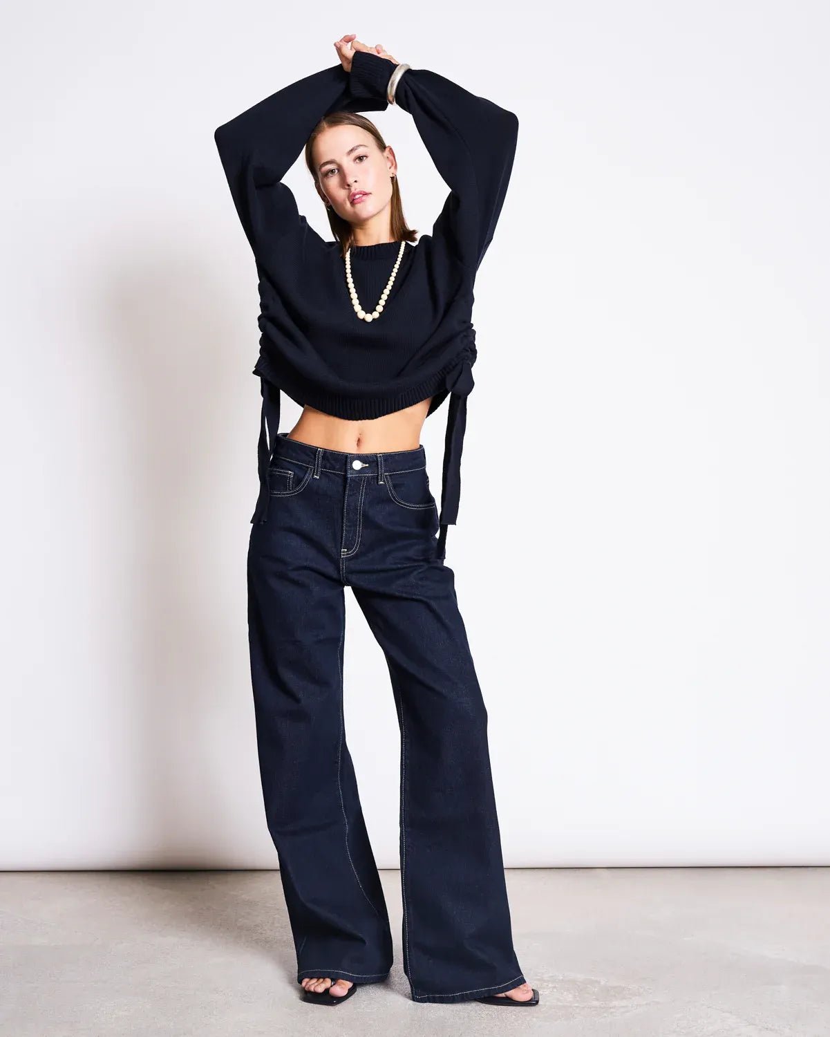 JAN ’N JUNE - CAPER Tie Sweater • Nightfall - ROSA ECK
