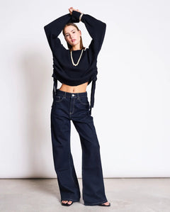 JAN ’N JUNE - CAPER Tie Sweater • Nightfall - ROSA ECK